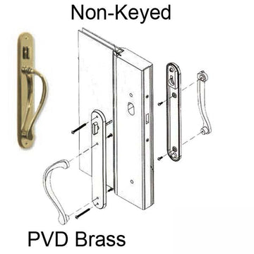 Marvin active Non-Keyed Ultimate Sliding French Door wide trim - PVD Brass